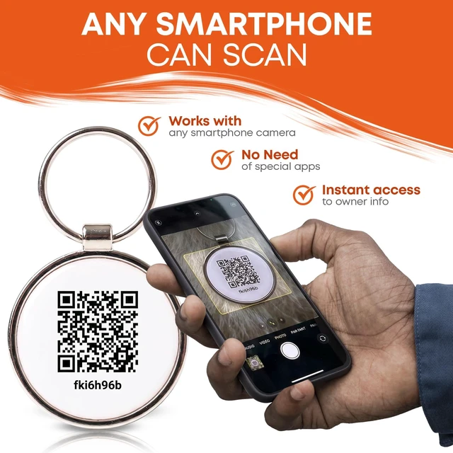Alt view image 4 of 7 - QR Code Dog Tag for Dogs & Cats Smart Pet ID Tag Scan to Contact Owner No Subscription Lost Pet Protection