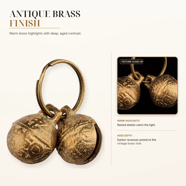 Alt view image 6 of 7 - Copper Bells for Dog Collars, 4 PCS Loud Pet Tracking Bells for Dogs & Cats, Anti-Lost Collar Charms with 2 ID Tag Capsules