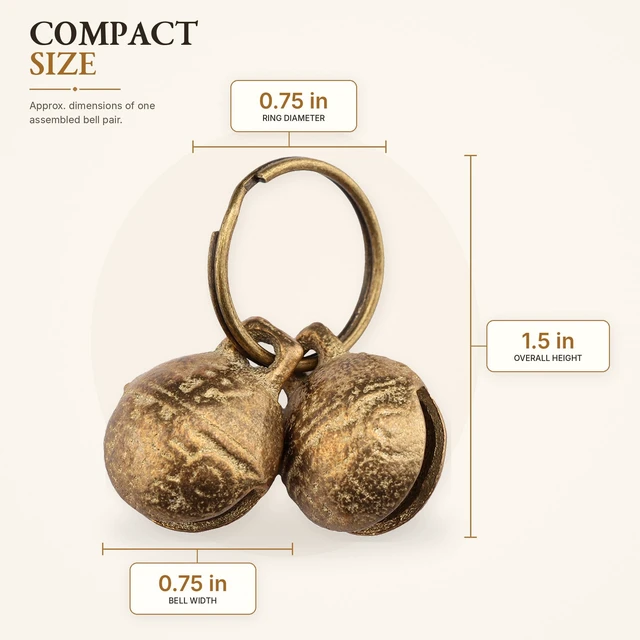 Alt view image 3 of 7 - Copper Bells for Dog Collars, 4 PCS Loud Pet Tracking Bells for Dogs & Cats, Anti-Lost Collar Charms with 2 ID Tag Capsules