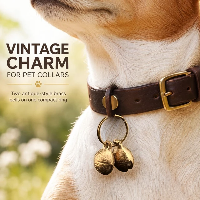 Alt view image 5 of 7 - Copper Bells for Dog Collars, 4 PCS Loud Pet Tracking Bells for Dogs & Cats, Anti-Lost Collar Charms with 2 ID Tag Capsules