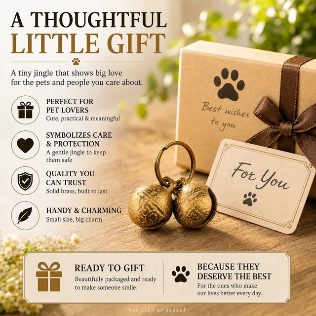 Alt view image 4 of 7 - Copper Bells for Dog Collars, 4 PCS Loud Pet Tracking Bells for Dogs & Cats, Anti-Lost Collar Charms with 2 ID Tag Capsules