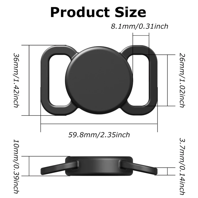 Alt view image 2 of 6 - Dog Collar Holder(2 Pack) for Air Tracker Tag and Otag,Waterproof Silicone Case for Pet Cat, Anti-Lost Scratch Resistant Protective Cover Accessory for Airtag & Otag(Black/Dark Blue)