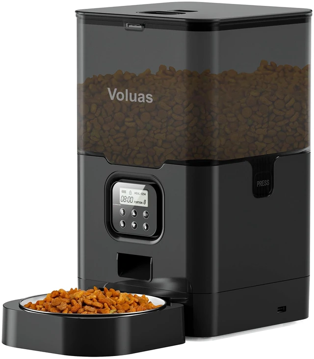 Main image of Automatic Cat Feeder, 6L Timed Dry Food Dispenser for Cats & Dogs | Programmable Portion Control, Up to 4 Meals Daily, Dual Power Supply, Power-Off Memory, 10-Second Voice Recorder