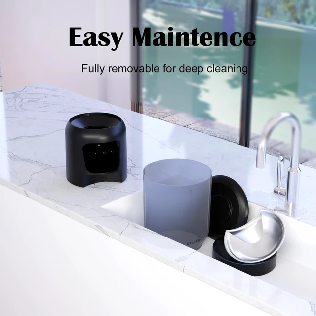 Alt view image 2 of 5 - Automatic Cat Feeder with 2K Camera: Cat Food Dispenser with 6L Capacity, Container for Multiple Pet; Automatic Dog Feeder with Night Vision Support 5/2.4GHz & 2-Way Audio, Anti-Jam Design (Black)