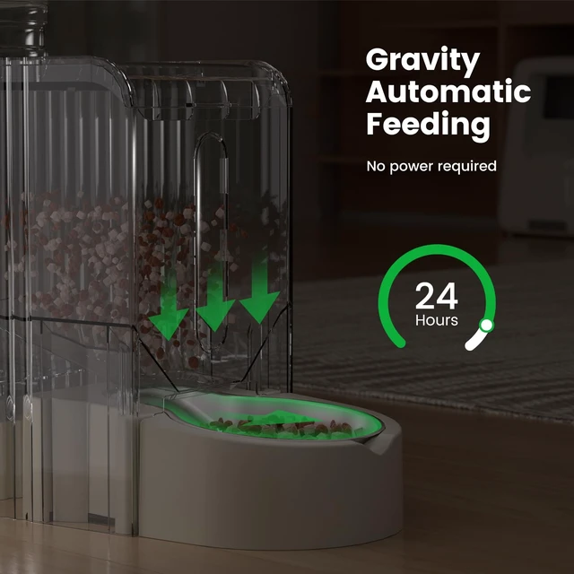 Alt view image 4 of 6 - Gravity Automatic Cat Feeder, Water & Food Dispenser Set, Stainless Bowls | Gardner Pet 0.8 Gallons*2 Dog Feeder and Water Dispenser Set, 100% BPA-Free Stainless Steel Water Dispenser for Dogs, Cats