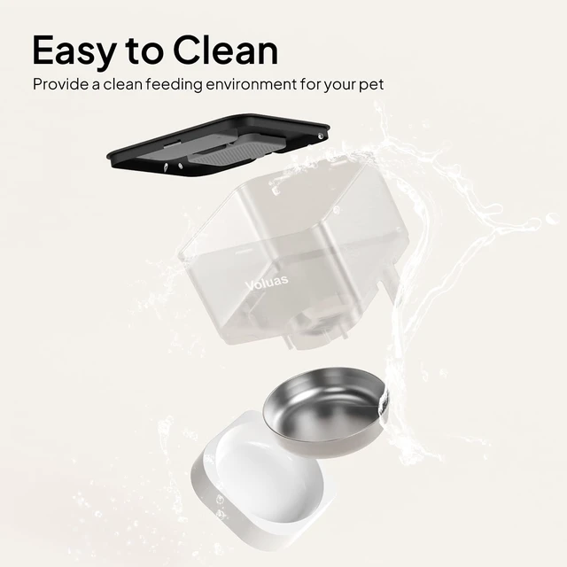 Alt view image 6 of 7 - Automatic Cat Feeder, 4L Timed Dry Food Dispenser for Cats & Dogs | Programmable Portion Control, Up to 4 Meals Daily, Dual Power Supply, Power-Off Memory, 10-Second Voice Recorder