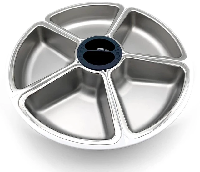 Main image of Replacement Bowl with Stainless Steel Inserts for 5-Meal Feeder | High Quality, Durable, Suitable for Wet and Dry Food, Easy to Clean, Each Bowl is 6.7cm x 27.5cm x 27.5cm, No Sharp Corners