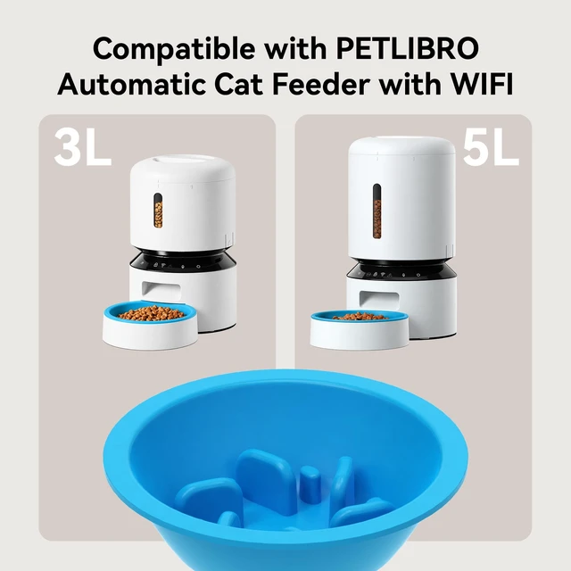 Alt view image 2 of 7 - Slow Feeder Bowl for Cats & Small Dogs Compatible with PETLIBRO Automatic Cat Feeder 3L 5L with WiFi, Replacement for Stainless Steel Bowl