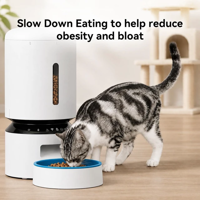 Alt view image 7 of 7 - Slow Feeder Bowl for Cats & Small Dogs Compatible with PETLIBRO Automatic Cat Feeder 3L 5L with WiFi, Replacement for Stainless Steel Bowl