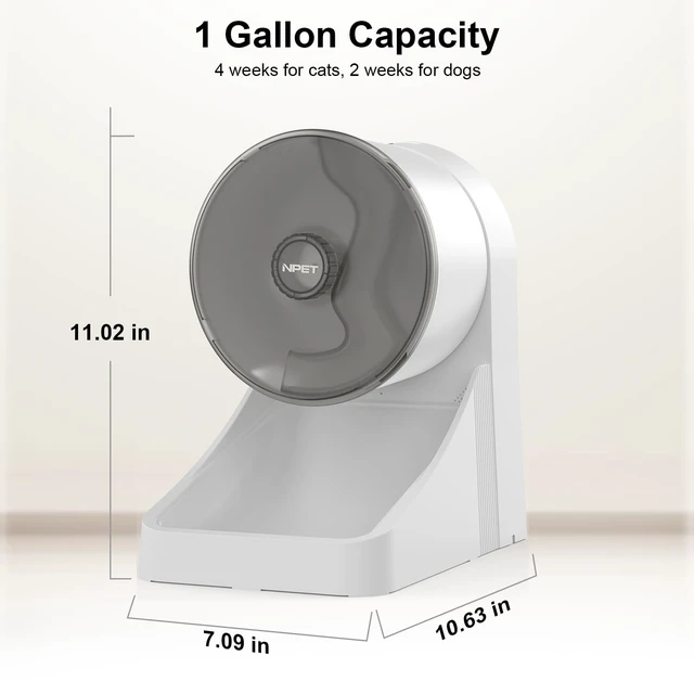 Alt view image 6 of 6 - 3L Automatic Cat Feeder, White, Basic Version | For Cats and Small Dogs, Dry Food Dispenser, 3-4 Meals per Day, Programmable Portion Control