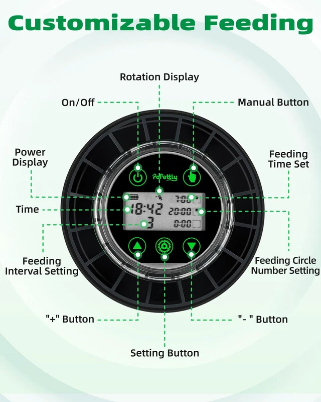 Alt view image 4 of 7 - Automatic Fish Feeder for Aquarium - Auto Fish Food Dispenser for Fish Turtle Tank with USB Cable & LCD Display, Timer Fish Feeder for Vacation Weekend Holiday, with Fish Feeder Spoon