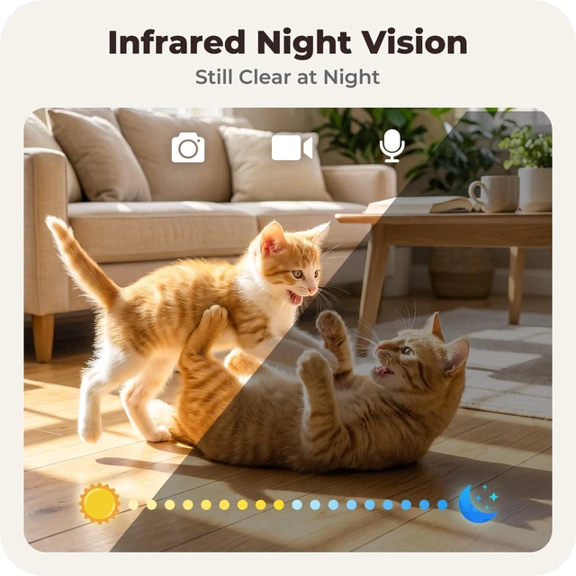 Alt view image 3 of 7 - Automatic Cat Feeder with 2K Camera: 5G WiFi Auto Dog Feeder - 6L | Cat Food Dispenser with Night Vision, Smart APP Control, Two-way Audio, Voice Recording, Detachable for Cleaning - White