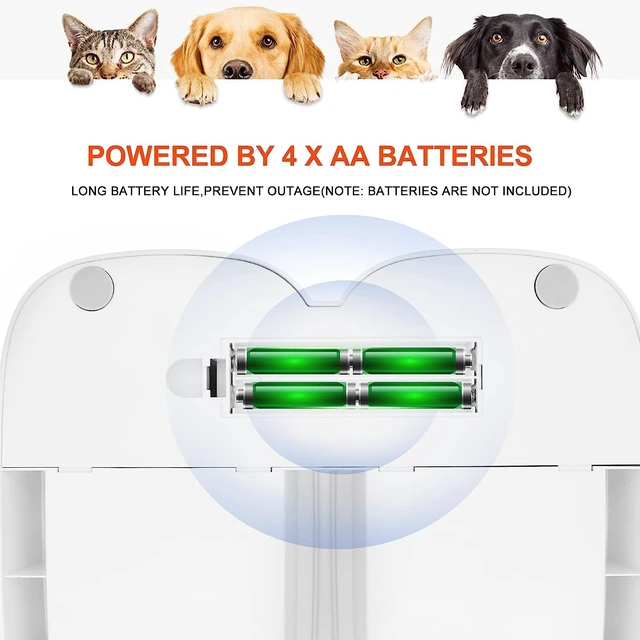 Alt view image 7 of 7 - Automatic Pet Feeder for Cats and Dogs, 2 in 1 Upgraded-chip Timed Dry Pet Food Feeder with Display, 48 Hours Retain Freshness for Semi Wet Food, Healther Meal for All Home Pets.