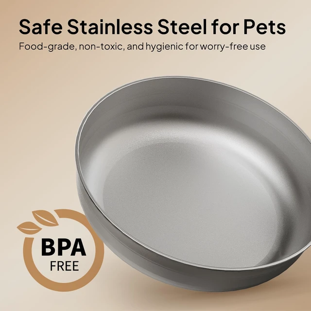 Alt view image 7 of 7 - Automatic Cat Feeder for Two Cats with Dual Stainless Bowls, 6L | Programmable Portion Control, Timed Feeding, Memory Function, Dual Stainless Steel Bowls, 10-Second Voice Recorder