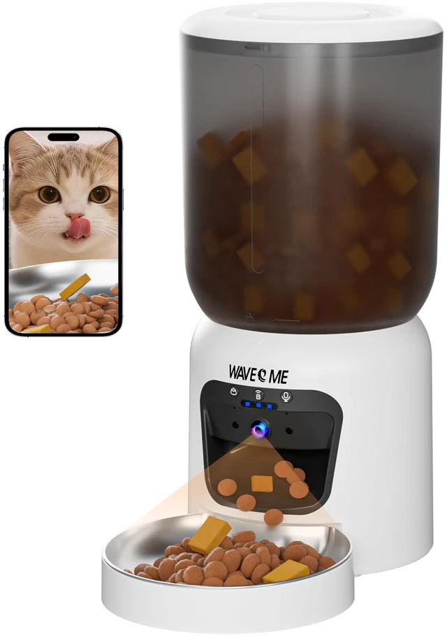 Main image of Automatic Cat Feeder with Camera, 6L WiFi Cat Feeder with App Control | 3MP HD Night Vision and 2-Way Audio for Busy Pet Parents, Timed Dry Food Dispenser with 304 Stainless Steel Bowl