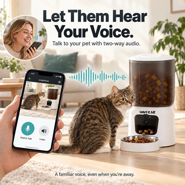 Alt view image 4 of 7 - Automatic Cat Feeder with Camera, 6L WiFi Cat Feeder with App Control | 3MP HD Night Vision and 2-Way Audio for Busy Pet Parents, Timed Dry Food Dispenser with 304 Stainless Steel Bowl