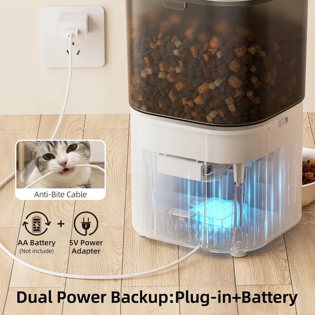Alt view image 5 of 7 - Automatic Cat Feeder, 4L Pet Feeder, Cat Dog Food Dispenser, Auto Feeder | Factory Direct| Good Service| 4L Pet Feeder for Cats & Dogs| 20 Meals a Day| 1-9 Portions per Meal| 10-Second Voice Recording