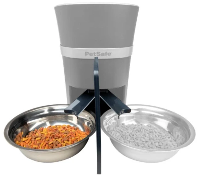 Main image of 2-Pet Meal Splitter with Bowl - Designed for PetSafe Smart Feed and Healthy Pet Simply Feed Automatic Cat Feeder - No-Mess Food Dispensing - Includes Privacy Panel