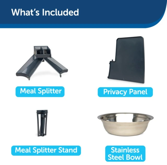 Alt view image 2 of 6 - 2-Pet Meal Splitter with Bowl - Designed for PetSafe Smart Feed and Healthy Pet Simply Feed Automatic Cat Feeder - No-Mess Food Dispensing - Includes Privacy Panel