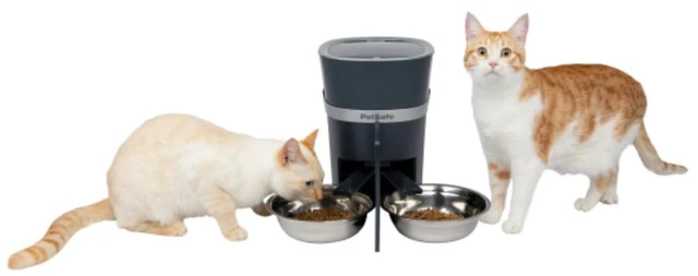 Alt view image 3 of 6 - 2-Pet Meal Splitter with Bowl - Designed for PetSafe Smart Feed and Healthy Pet Simply Feed Automatic Cat Feeder - No-Mess Food Dispensing - Includes Privacy Panel