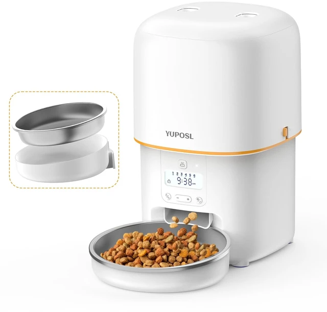 Main image of Automatic Cat Feeder, 3L Cat Food Dispenser with Anti-Jam Design, Over 180-day Battery Life, 1-6 Meals Per Day with Stainless Steel Cat Bowl, Keep Dry Food Fresh, Timed Pet Feeder Also for Small Dog