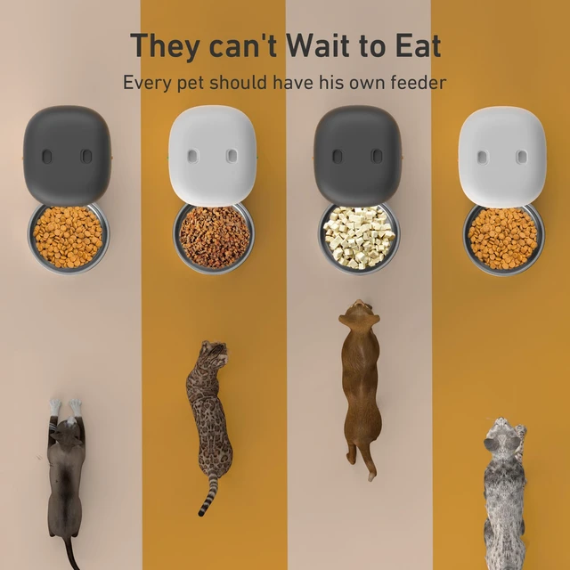Alt view image 6 of 7 - Automatic Cat Feeder, 3L Cat Food Dispenser with Anti-Jam Design, Over 180-day Battery Life, 1-6 Meals Per Day with Stainless Steel Cat Bowl, Keep Dry Food Fresh, Timed Pet Feeder Also for Small Dog