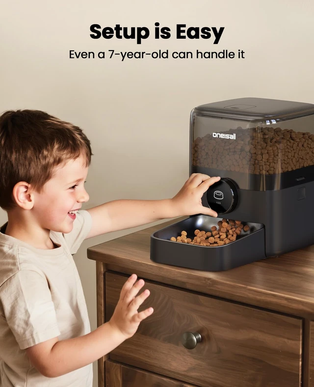 Alt view image 4 of 7 - Automatic Cat Feeder for Large Kibble and Snacks, 12 Cups/3L Timed Pet Feeder for Cats Indoor, Programmable Dry Food Dispenser (Black)