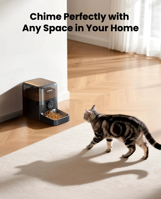 Alt view image 7 of 7 - Automatic Cat Feeder for Large Kibble and Snacks, 12 Cups/3L Timed Pet Feeder for Cats Indoor, Programmable Dry Food Dispenser (Black)