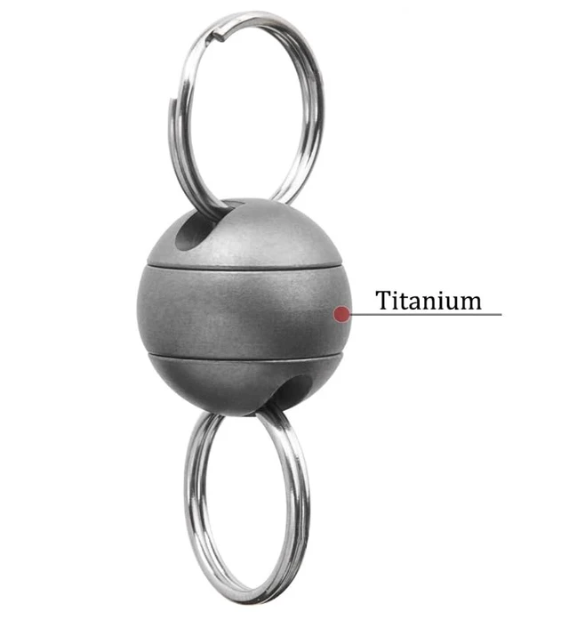 Alt view image 3 of 5 - Titanium Durable Carabiner Keychain Clip Quick Release for Car Keys, Outdoor Accessories (C)