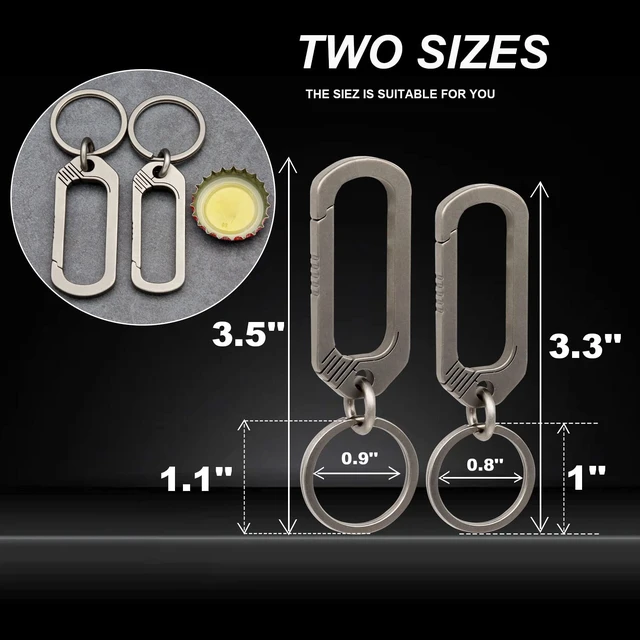 Alt view image 3 of 7 - Titanium Belt Loop Keychain Heavy Duty Quick Release Spring Snap Link Hook with Key Rings EDC Keychain Clip Gifts for Him