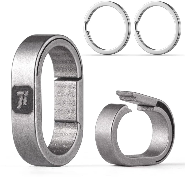 Main image of Titanium Small Key Chain Rings, Nail-friendly Side-Open Design | Very Mini, Titanium Ultra Light and Durable, Rust & Wear Resistant, for Keys Zipper Bag Daily Carry