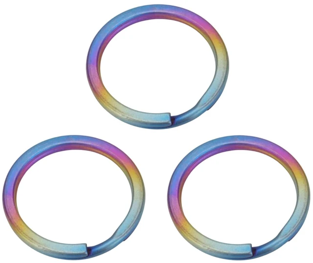 Main image of 3-Pack Titanium O-Ring Keychain Kit, Quick Release Split Ring Colorful 35mm | Key Rings for Keys, Car, Pet, Jewelry Making, Heavy Duty Keychain Side Pushing Accessories for Men Women EDC - Large 35mm