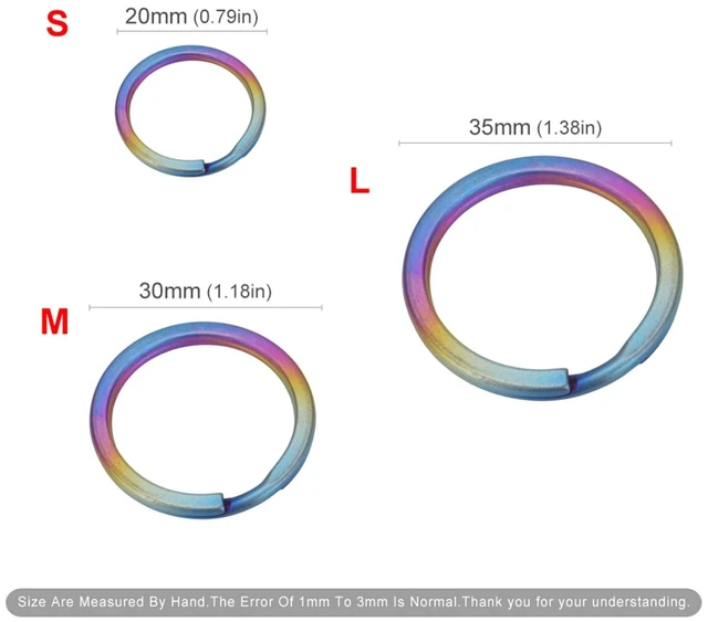 Alt view image 4 of 7 - 3-Pack Titanium O-Ring Keychain Kit, Quick Release Split Ring Colorful 35mm | Key Rings for Keys, Car, Pet, Jewelry Making, Heavy Duty Keychain Side Pushing Accessories for Men Women EDC - Large 35mm