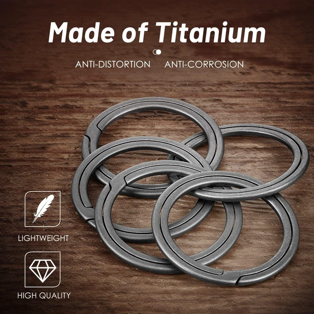 Alt view image 5 of 7 - 6 Pack Titanium Key Rings Side Pushing Quick Release, 28 mm | Labor Saving Side Push, Quick Release, Durable Titanium, Keychains Dog Collar Tags Flashlight Organizer for Men Women