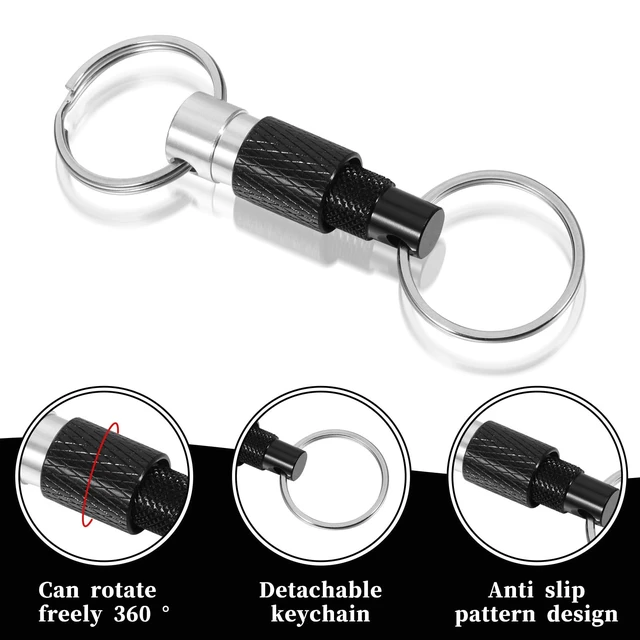 Alt view image 2 of 7 - 3 Pcs Quick Release Keychain, Detachable Key Ring Quickly Pull Apart Car Keys Holder Quick Disconnect Safety Keychains for Car Purse Bag Accessories (Black)