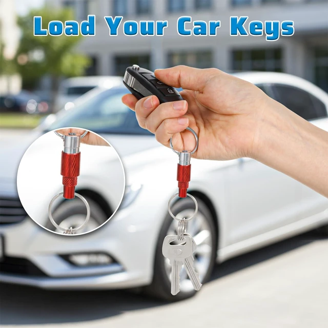 Alt view image 6 of 7 - Quick Release Keychain for Men, Quick Release Keychain Link Multi Pack(Black Silver Red Dark Blue)