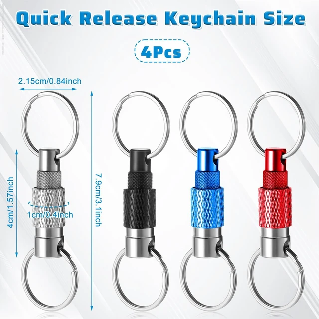 Alt view image 2 of 7 - Quick Release Keychain for Men, Quick Release Keychain Link Multi Pack(Black Silver Red Dark Blue)