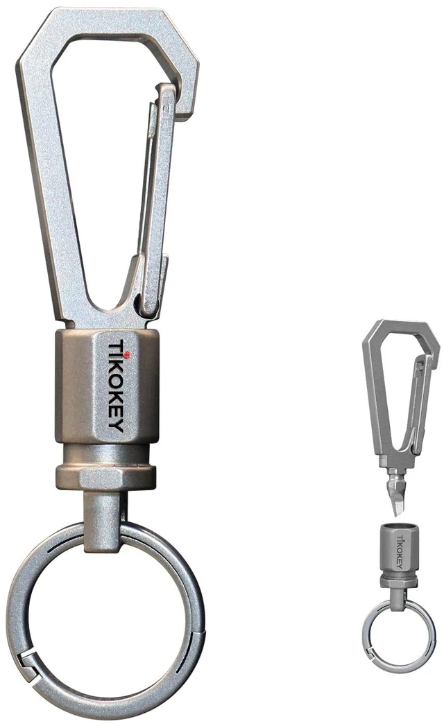 Main image of Carabiner Keychain with Detachable Keyring Lightweight Titanium Swivel Clip EDC Utility Keychain, Quick Release Key Holder for Men & Women