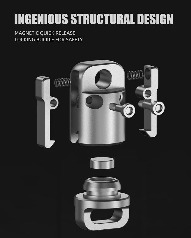 Alt view image 2 of 7 - Titanium Magnetic Key Holder, Quick Release Keychain, Detachable Magnetic Keychain, Safely Lock System, 360 °,Pull Apart Key Rings for Men Women
