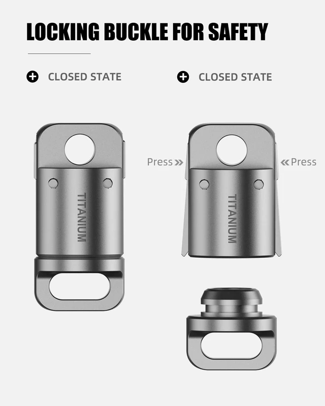 Alt view image 3 of 7 - Titanium Magnetic Key Holder, Quick Release Keychain, Detachable Magnetic Keychain, Safely Lock System, 360 °,Pull Apart Key Rings for Men Women