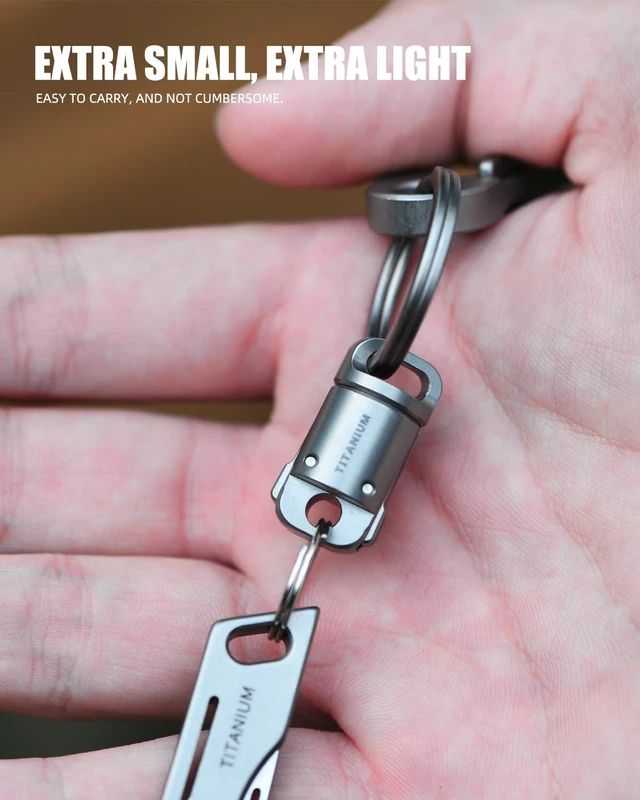 Alt view image 6 of 7 - Titanium Magnetic Key Holder, Quick Release Keychain, Detachable Magnetic Keychain, Safely Lock System, 360 °,Pull Apart Key Rings for Men Women