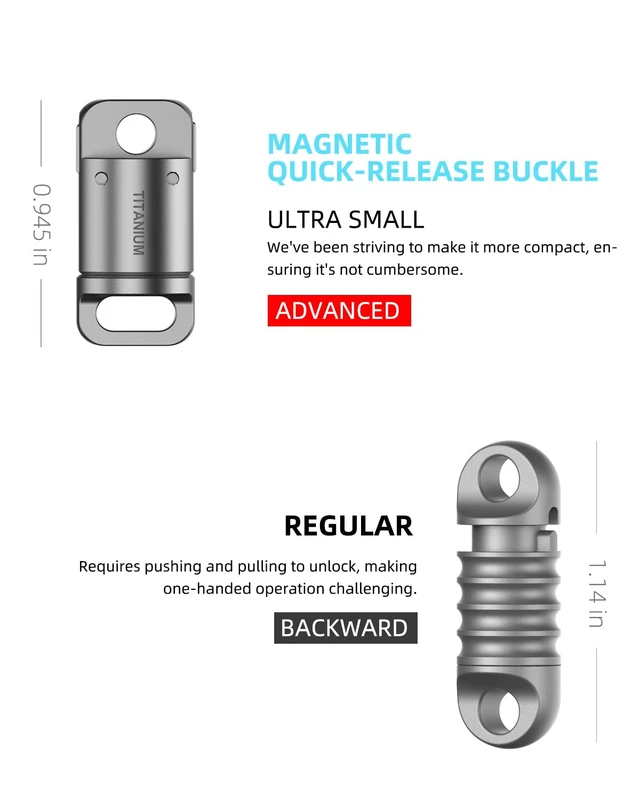 Alt view image 7 of 7 - Titanium Magnetic Key Holder, Quick Release Keychain, Detachable Magnetic Keychain, Safely Lock System, 360 °,Pull Apart Key Rings for Men Women