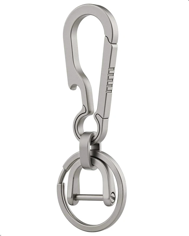 Main image of Titanium Key Carabiner Keychain Clip for Keys Titanium Key Rings | Heavy Duty Key Chain Clip, D Ring for Car Keys, Ultra-Light, Quick Release, For Keys, Hypoallergenic, Gifts for Men