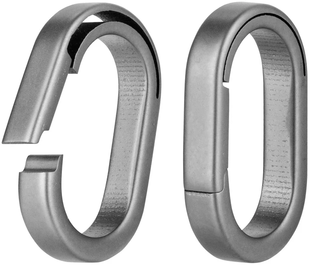Main image of Titanium Key Ring Side Pushing, Small Keychain Connector, 2 Pcs | Mini EDC Key Ring Quick Release for Men & Women, Everyday Carry, Car Fob, Multitool, Flashlight, Tool, Grey, S