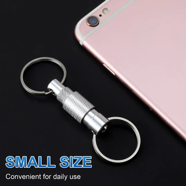 Alt view image 6 of 7 - Quick Release Keychain, 3-Pack, Detachable, Split Rings | Minimalist Pull-Apart Key Ring for Car Keys, Purse & Bag (3 Colors)