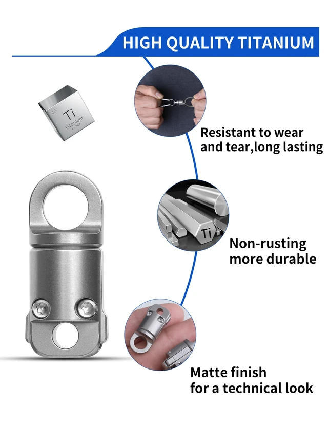 Alt view image 4 of 7 - Titanium Magnetic Quick Release Keychain, Heavy Duty Key Holder, Detachable Chain Rings for Car Keys, 88LB Load Capacity, Gift for Men Women