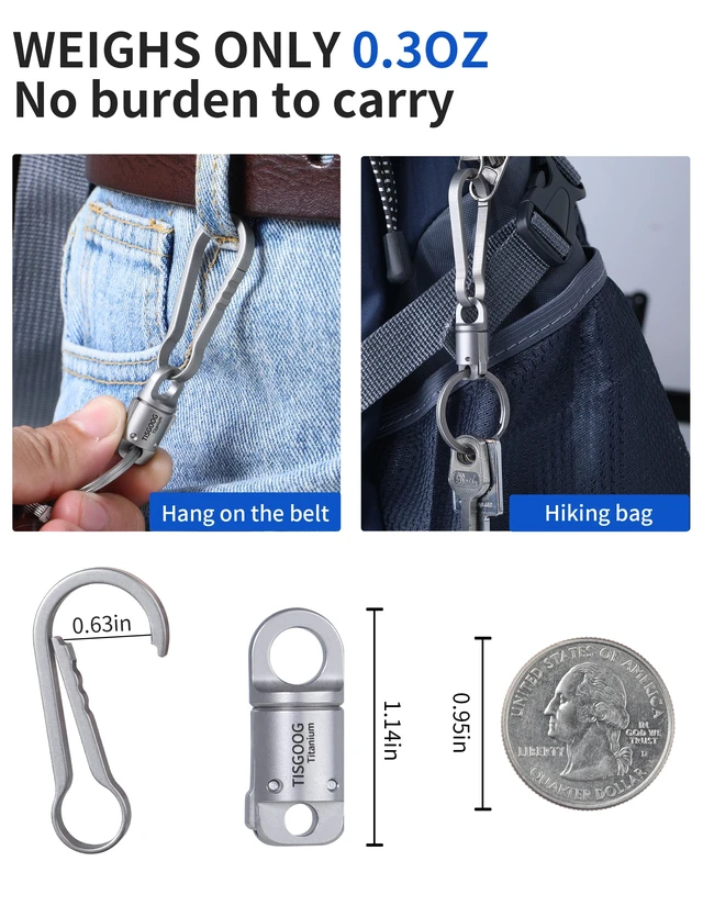 Alt view image 6 of 7 - Titanium Magnetic Quick Release Keychain, Heavy Duty Key Holder, Detachable Chain Rings for Car Keys, 88LB Load Capacity, Gift for Men Women