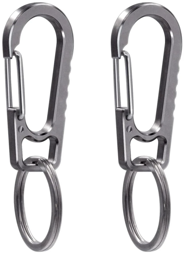 Main image of Titanium Heavy Duty Keychain Carabiner, EDC Key Clip Anti-Lost | Quick Released Backpack Hook, Car Keychain Clip, Belt Loop Clip, Outdoor Camping Keyring- 2 Pack