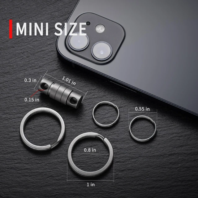 Alt view image 2 of 6 - Titanium Quick Release Keychain, Pull Apart Detachable Key Chain | Rustproof, 20lbs Load, Anti-Drop Lock, 360° Swivel, for Valet Car Home Key Storage
