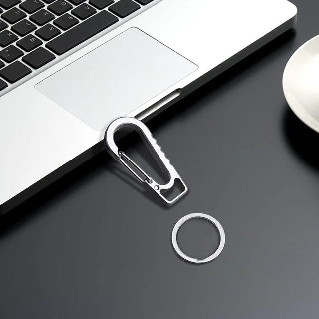 Alt view image 6 of 7 - Titanium Heavy Duty Keychain Carabiner, EDC Key Clip Anti-Lost | Quick Released Backpack Hook, Car Keychain Clip, Belt Loop Clip, Outdoor Camping Keyring- 2 Pack